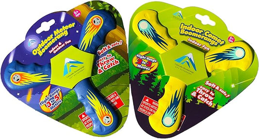 Comet and Meteor Boomerang 2 Pack - Comes with One Outdoor Meteor and One Indoor Comet Boomerang