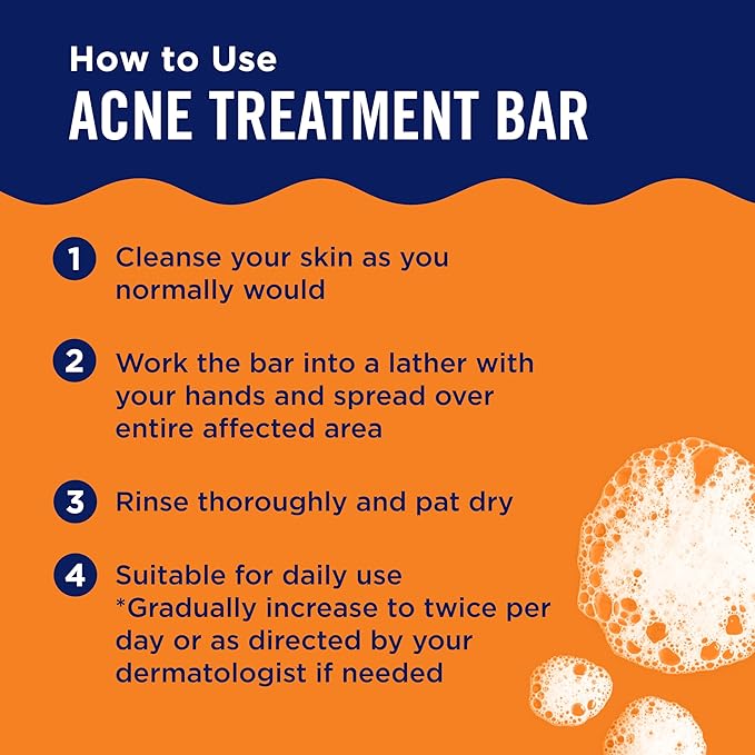 PanOxyl Acne Treatment Bar with 10% Benzoyl Peroxide, Maximum Strength Bar Soap for Face, Chest and Back, Benzoyl Peroxide Soap Body Wash, Vegan, For Acne Prone Skin, 4 oz
