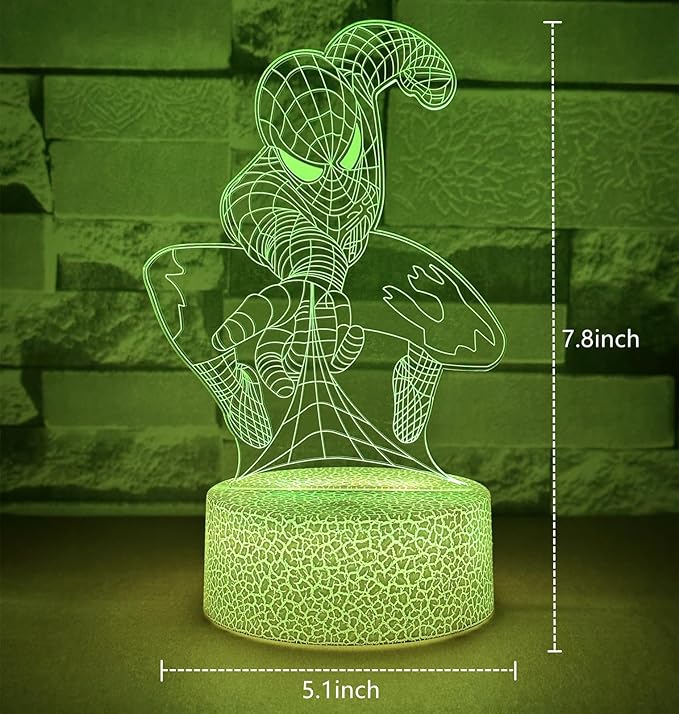 RUTICH 3D Night Light for Boys,16 Colors Dimmable Optical Illusion Lamp,Bedroom Decorations Bedside Lamp,Birthday Christmas Holiday Gifts for Man Teens Boys Girls Kids