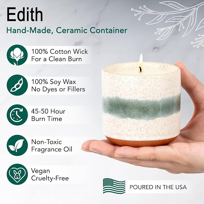 Hyggelight - The Growing Candle, Lilac Scented Aromatherapy Candles, 8.5oz Pot, 100% Soy, Edith