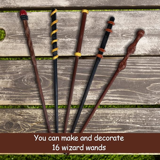 Magic Wizard Wand Making Kit DIY Craft Set for Kids Adult Birthday Party Gift Make Your Own 16 Wands (45-Piece)