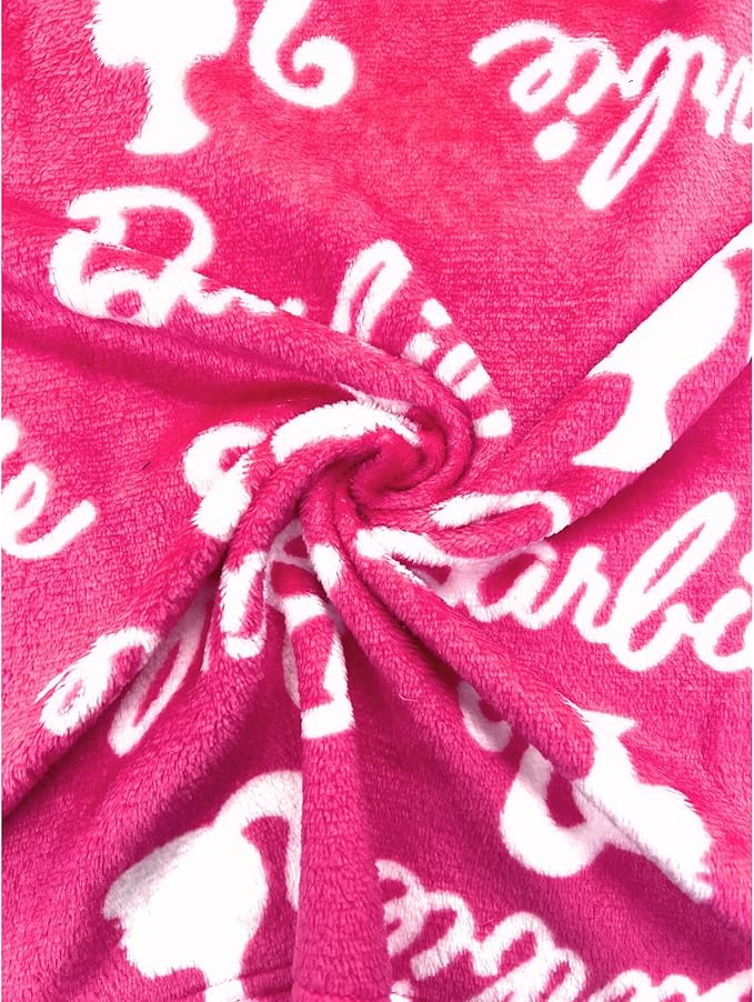 Barbie Girls Fleece Kids Hooded Robe - Super Soft Plush Kids Spa Bathrobe with Pockets, Girls Sizes 4-10 - Official Product