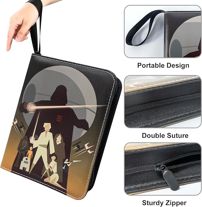 Card Binder for Trading Cards,4 Pocket with 50 Sleeves up to 400 Cards,Waterproof Card Storage Bag with Sleeves for Playing Game Cards