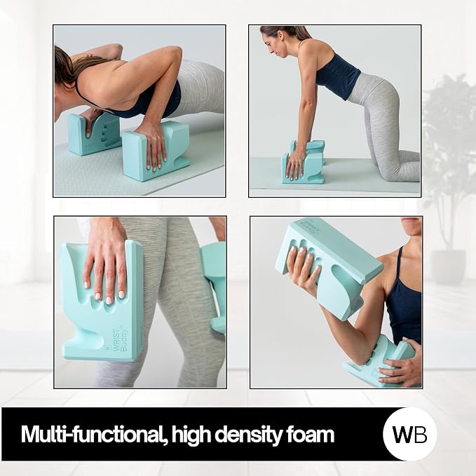 WRISTBuddy® Hand-Shaped Ergonomic Yoga Blocks for Optimal Wrist Support During Yoga, Pilates, Pushups, Planks, and Handstands - Patented Non Slip Blocks for Enhanced Stability and Comfort.