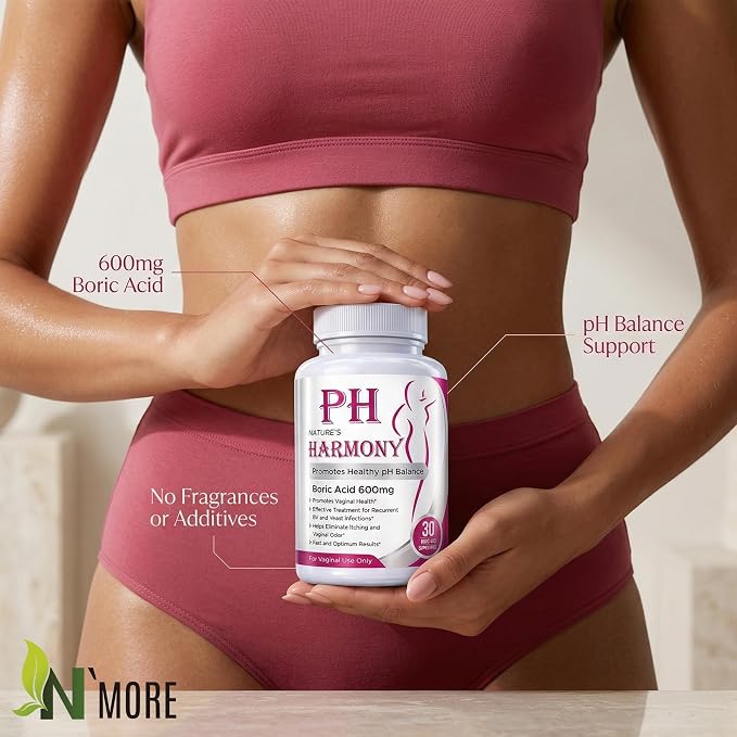 PURE PLANT HOME Boric Acid Suppositories Nature's Harmony 30 Count 600 mg 100% Pure Made in USA