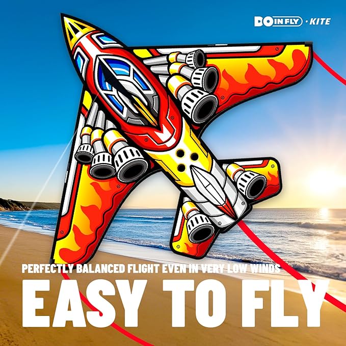 Fighter Kite Set, Suitable for Children Aged 8 to 12, Adults, Easy-to-Fly and Easy-to-Assemble Kite Suitable for Beginners