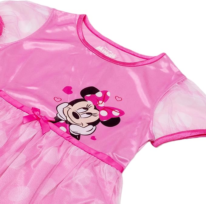 Disney Girls' Princess Dress Nightgown, Fantasy Gown, Soft & Cute Pajamas for Kids