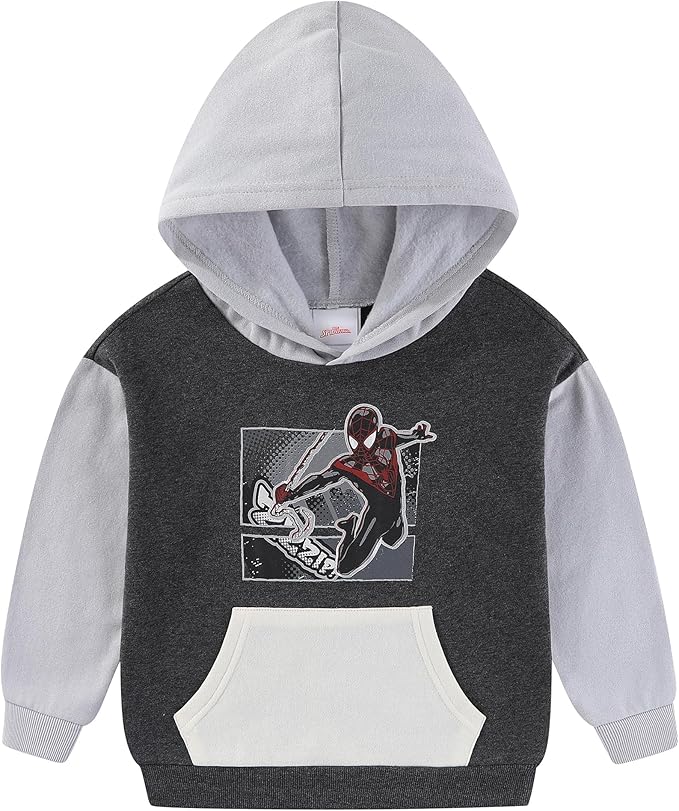 Marvel Spider-Man Miles Morales Boys Hooded Sweatshirt and Pants Set for Big Kids