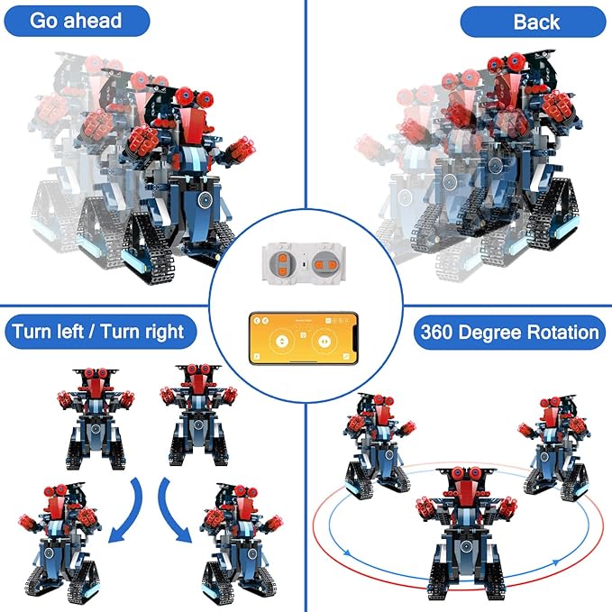 STEM Robot Toys for Kids, Science Building Block Kit for Boy and Girl, Educational Remote Control Toy with App Control for Learning for 8 9 10 11 12 13 Year Old Boys and Girls (Dark Blue)