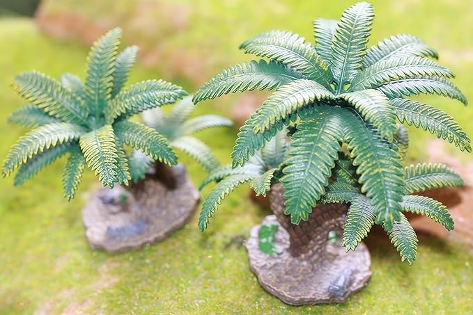 Gemini&Genius Plant Action Figure Toys for Kids Prehistoric Jungle Trees Figure Cycas Toys, Sago Palm Plant Toy-2Pcs DIY Sago Palm Plant Kit, Educational or Decorative Cycas Plant Model