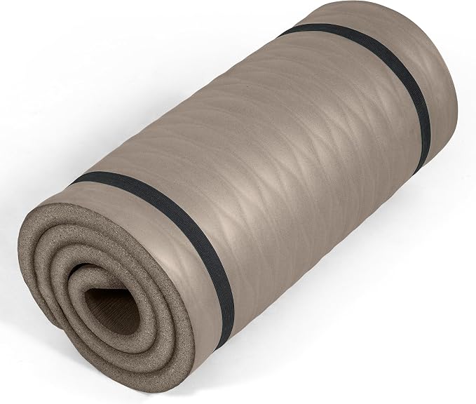 Tone Fitness 1-Inch Thick Yoga Mat | High-Density, Non-slip Exercise Mat with Carrying Strap for Yoga, Pilates, & Home Gym Workouts | Multiple Options