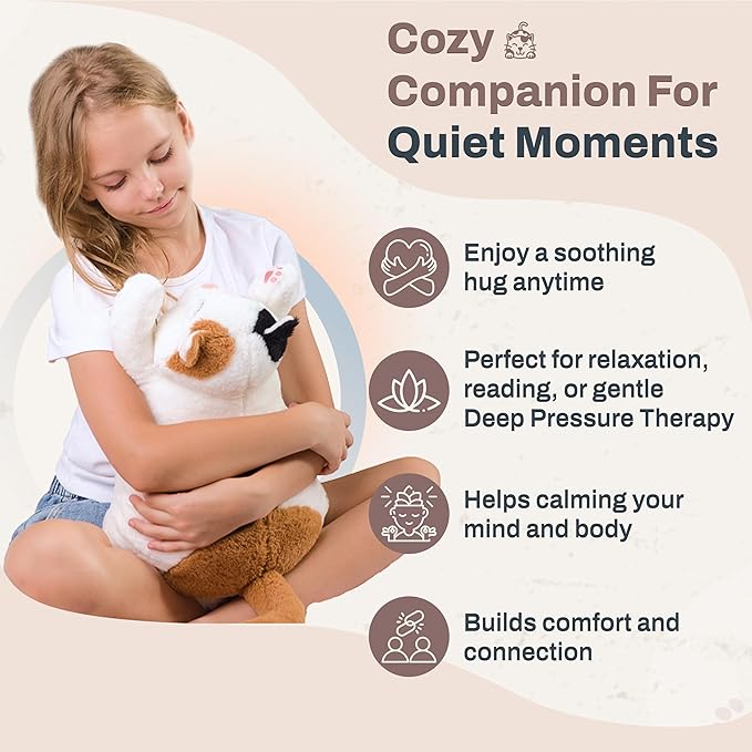 Weighted Stuffed Animals 20" | 5 lbs Calico Cat Plush for Calming Cozy Comfort | Large Weighted Stuffed Animal for Anxiety | Soft Microwavable & Coolable for Sensory Needs & Stress Relief