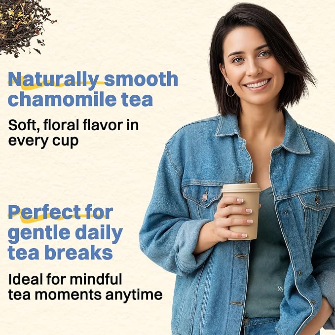 Hiihone Chamomile Tea Bags 120 Count – Pure Chamomile Herbal Tea, Caffeine-Free, Supports Relaxation & Stress Relief, Premium Floral Chamomile, Non-GMO Natural Herbal Tea