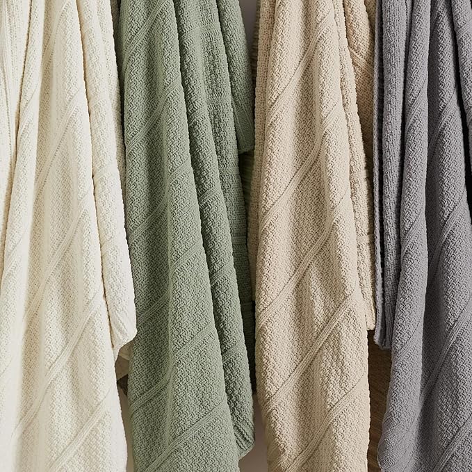 Amélie Home Premium Chenille Throw Blanket, Soft Cozy Moss Stitch Knit Blanket for Couch, Sofa, Chair, Home Decor, Sage Green 50"x60"