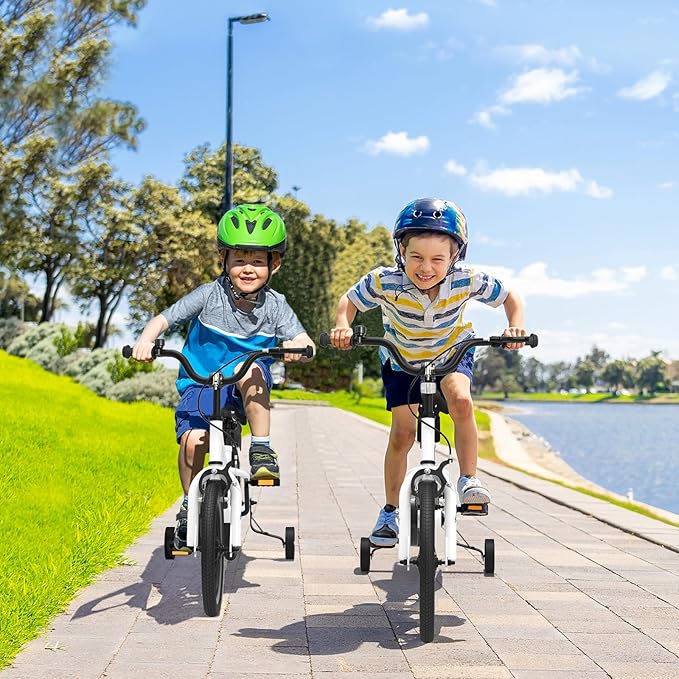 BABY JOY Kids Bike, 12 14 16 18 20 Inch Children Bikes for Boys Girls Teens 3-8 8+ Years w/Training Wheels or Kickstand, Handbrake, Coaster Brake & Removable Basket, Kids Bicycle of Multiple Colors