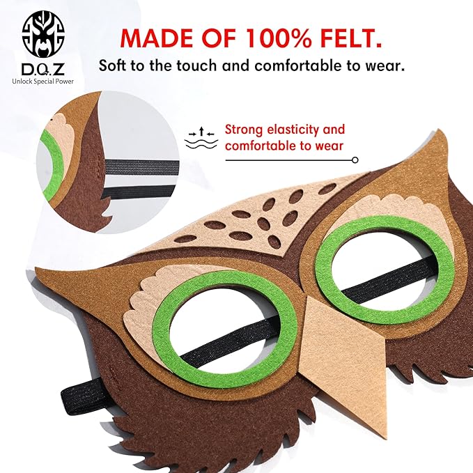 D.Q.Z Bird-Wings-Costume for Kids Dress Up, Felt Feathered Owl Parrot Chicken Animal Role Play Costume, Gift for Girl Boys