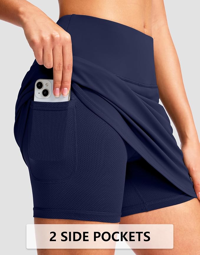 G Gradual 16"/18" Skorts for Women Golf Skirt with 2 Pockets Summer Casual | Built-In Shorts, High Waist, Soft 4-Way Stretch, Breathable Mesh Liner, Tennis Pickleball Athletic Wear, Easy To Match
