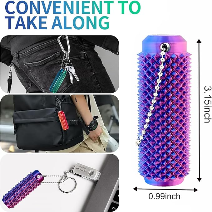 4pcs Little Ouchies Pain Stim Fidget Toy,Mini Pocket Spiky Grippie Stim Keychain Fidget Toys,Key Pendant with Pain Stimulation and Decompression Design for Adults,Novelty Relief Stress Gift for Friend