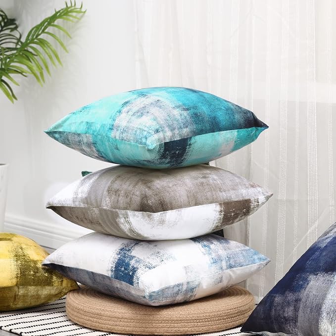 Throw Pillow Covers for Couch, 26x26 Inch, 2 Pack, Grey Blue | Decorative Throw Pillow Covers Cushion Covers for Couch Bedroom Sofa Living Room