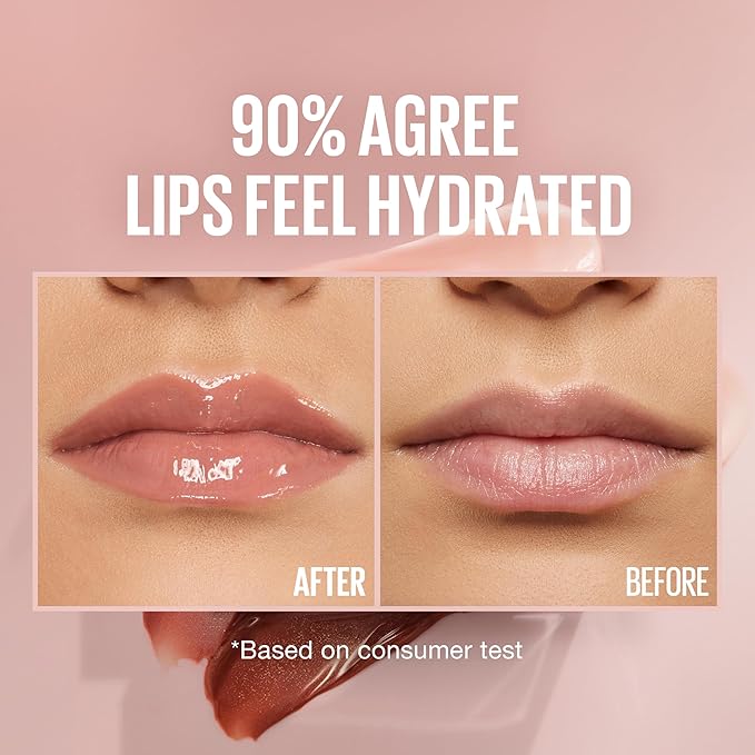 Maybelline Lifter Gloss, Hydrating Lip Gloss with Hyaluronic Acid, High Shine for Plumper Looking Lips, Stone, Rosey Neutral, 0.18 Ounce