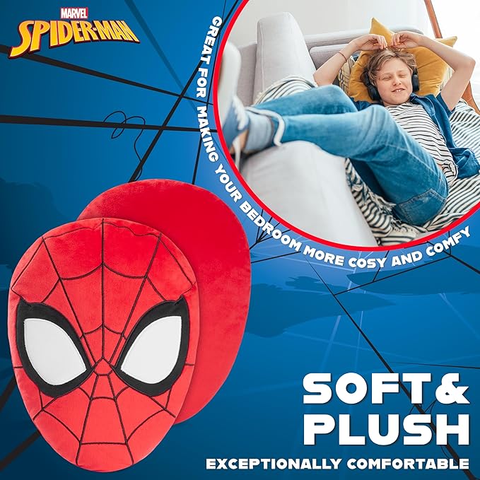 Disney Stitch 3D Plush Cushions for Bed Travel, Cute Cuddle Pillow Stuffed Character Pillow, Bedroom Accessories, Room Decor, Gifts for Kids (Red Spiderman, L13.38 x W9.84)