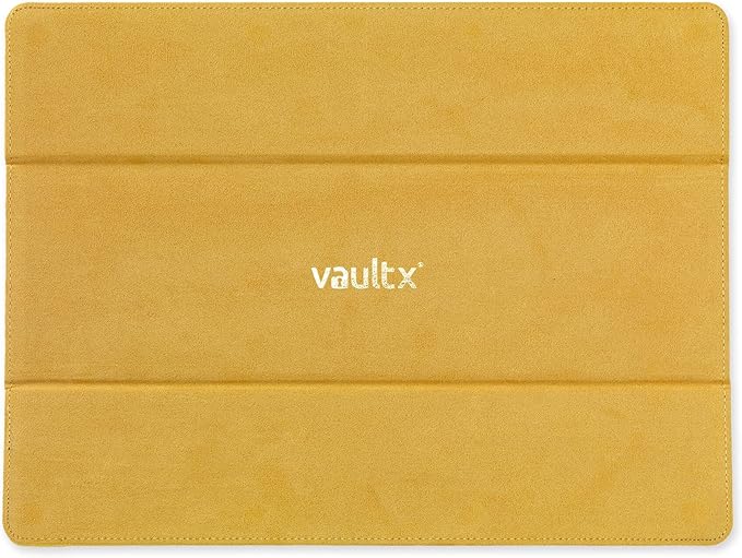 Vault X Card Storage Box, Exo-Tec Material, Detachable Magnetic Lid, with Dividers & Foam Fillers, for Trading Cards (Yellow)