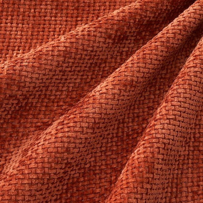 MIULEE Decorative Chenille Fall Pillow Covers Burnt Orange 18x18 Pack of 4 | Fall Home Decor, All Same Color Set, Couch Throw Pillows, Farmhouse Boho Cushion Covers for Sofa Bed Living Room