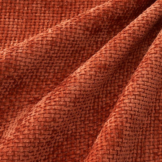 MIULEE Decorative Chenille Fall Pillow Covers Burnt Orange 20x20 Pack of 4 | Fall Home Decor, All Same Color Set, Couch Throw Pillows, Farmhouse Boho Cushion Covers for Sofa Bed Living Room