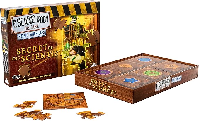 Escape Room: Puzzle Adventures - Secret of The Scientist Jigsaw Puzzle & Escape Room Board | 1-2 Players - Games for Family Game Night | for Kids and Adults Ages 16+ | English Version