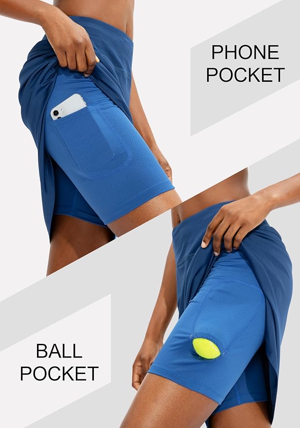 Women's 20" Knee Length Skorts Skirts UPF50+ Athletic Tennis Golf Skirt for Women Casual Summer Skirts