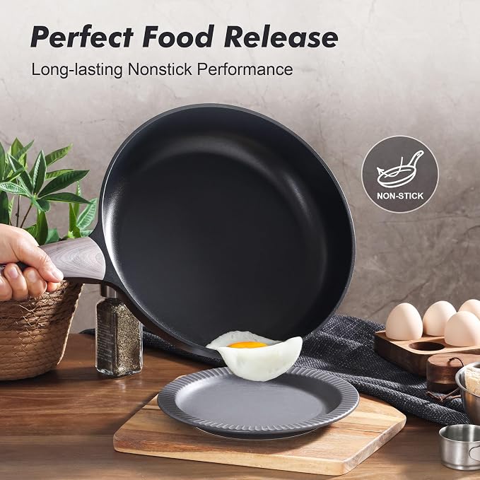 SENSARTE 11Inch Nonstick Frying Pan Skillet, PFOA/PFOS Free, Black | Non Stick Egg Pan Omelette Pans, Healthy Kitchen Cooking Chef's Pan, Induction Compatible, Stay-cool Handle
