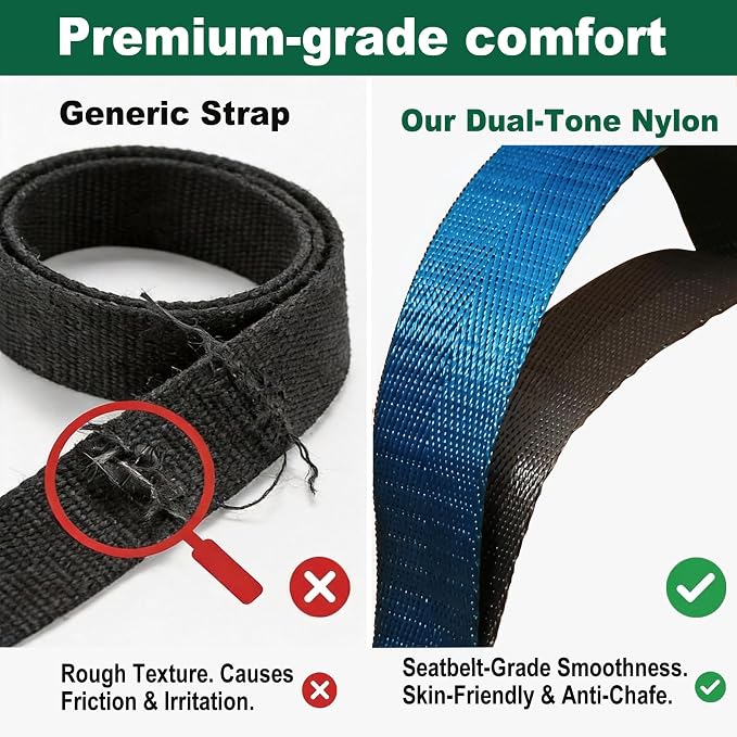 Acozycoo Stretching Strap with Loops,Non-Elastic Yoga Strap for Physical Therapy,Knee Replacement Recovery & Plantar Fasciitis,Leg Stretcher Band for Flexibility & Hamstring Rehab