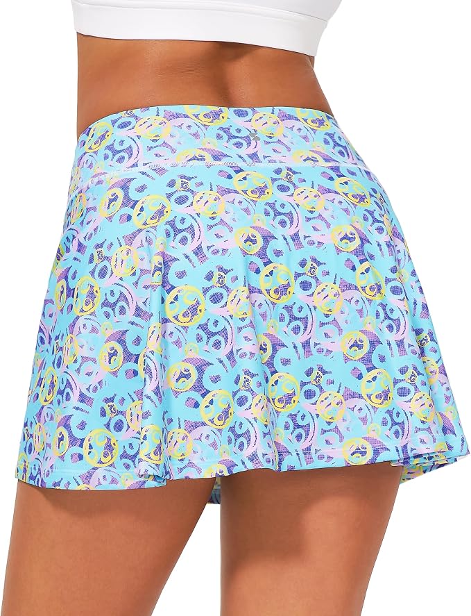 Stelle Women's Tennis Golf Skirts High Waisted with Pockets Inner Shorts for Athletic Skorts Sports Running Pickleball