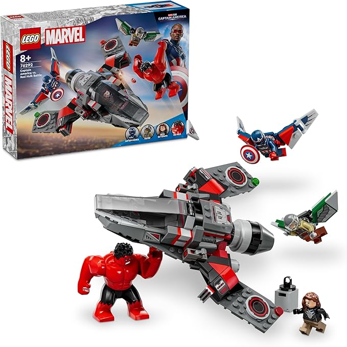 LEGO 76292 Marvel Captain America and the Red Hulk Battle Toy Toy Birthday Present Block Boys Girls Children 8 Years 9 10 Years Old Elementary School Marvel Toy Figure