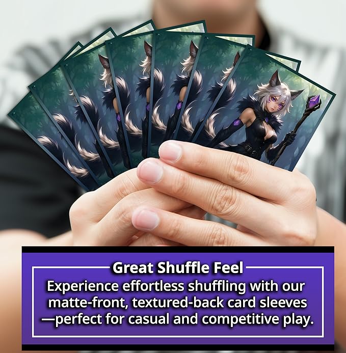 Anime Cat Warlock Card Sleeves 102 Pack – Compatible with MTG & TCGs – Perfect for Y'shtola, Night’s Blessed & Final Fantasy Commander Decks – Premium Card Game Sleeves for Magic