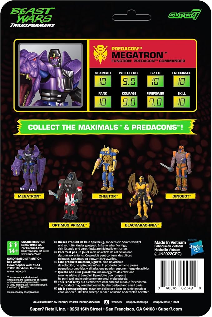 Super7 Transformers Beast Wars Megatron - 4" Transformers Action Figure Classic Cartoon Collectibles and Retro Toys