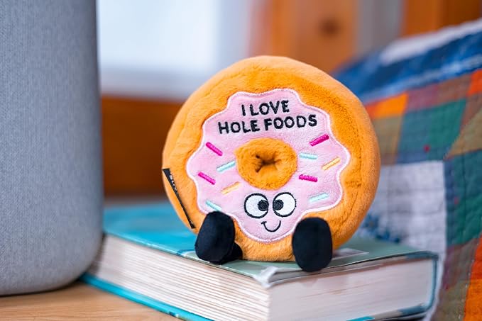 Donut Plushie - I Love Hole Foods Punny Donut Plush, Cute Food Plushie Gift for Kids