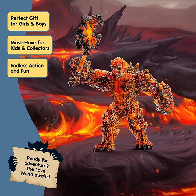 Schleich Eldrador Creatures Mythical Monster - Posable Lava Golem Fantasy Action Figure, Highly Durable, for Boys and Girls Ages 7+