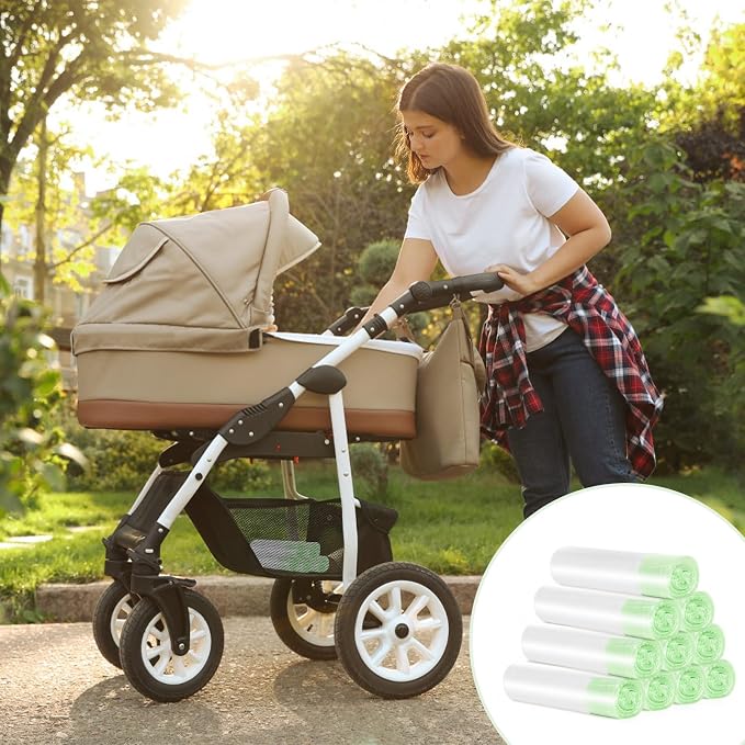 Tebery 100 Pack Portable Potty Chair Liners with Drawstring, Potty Bags Liners Disposable for Baby Toilet Potty Training Seat