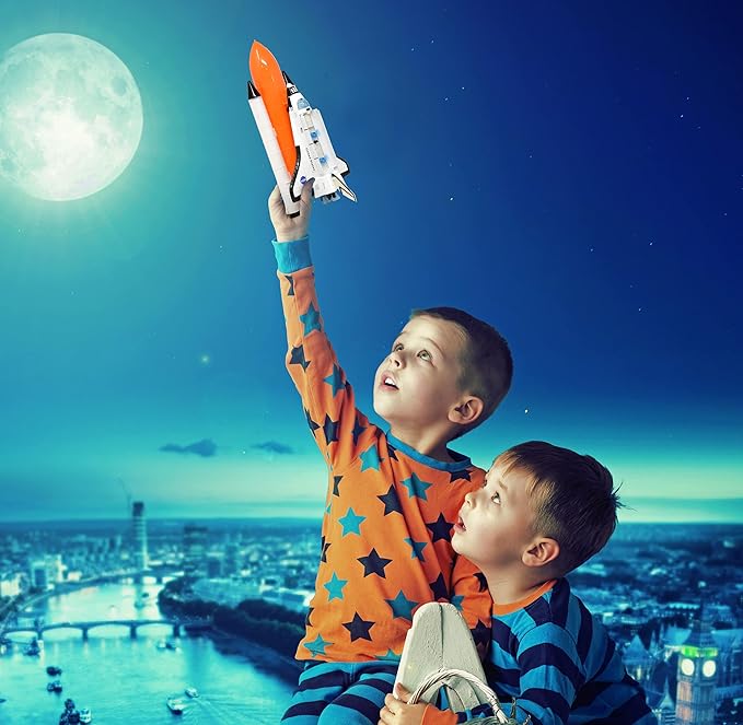 NASA Space Shuttle Toy for Kids Pretend Play Sets of 2 Piece Rocket Ship with Lights & Sound Diecast Spaceship Model Adventure for Toddler Boys & Toys