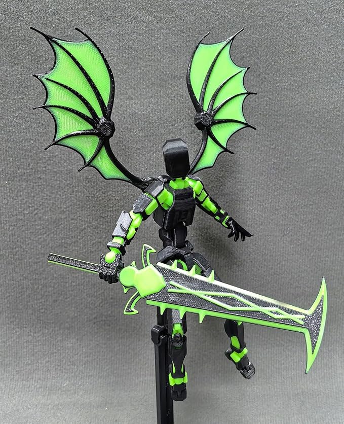 Assembled T13 Action Figure Set, 3D Printed Robot 13, Lucky 13 Set, Titan 13 Robot, Collectors Desktop Decoration, Green