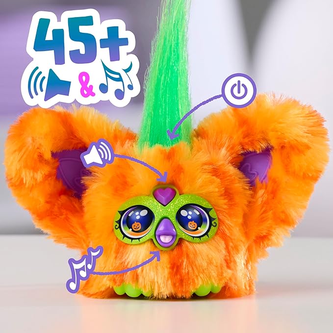 Furby Furblets 2 Pack of Fall Edition Mini Friends Trick-Ee & Boo-Kin, Electronic Plush Toys, Multicolor, Back to School Gifts, Ages 6+ (Amazon Exclusive)