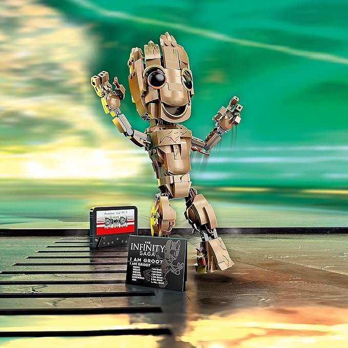 Lego Marvel I am Groot 76217 Building Toy Set - Action Figure from The Guardians of The Galaxy Movies, Baby Groot Model for Play and Display, Great for Kids, Boys, Girls, and Avengers Fans Ages 10+