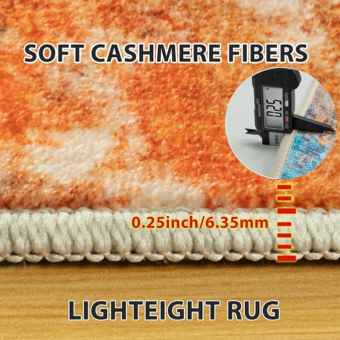 9x12 Area Rugs for Living Room Rug Washable: Abstract Large Rug for Dining Room Bedroom Carpet Non Slip 9 by 12 Indoor Modern Nursery Home Office Colorful