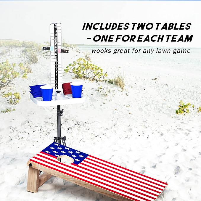 Cornhole Scoreboard 2 Sets Cornhole Score Keeper with Drink Holder Corn Hole Game Accessories for Outside, Yard Game