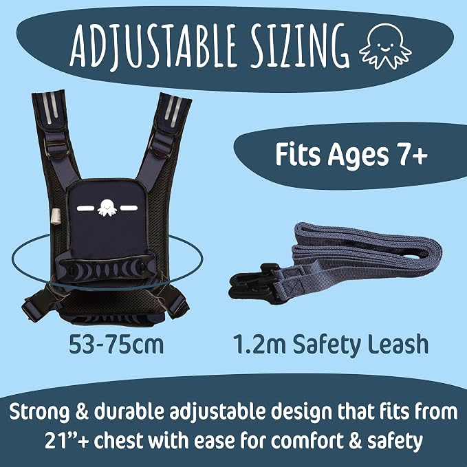 Hobble De Hoo XL Autism Safety Harness for Kids & Teens 7+ | Walking Safety Vest with Grab Handles & Reflective Strips