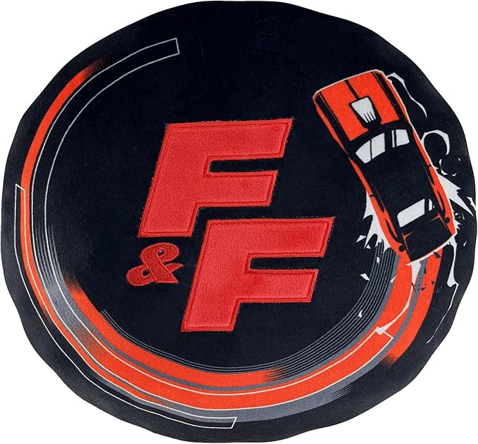 Northwest Fast and Furious Burn Rubber Tracks Cloud Pillow 12" – Cool Car Plush Stuffed Toy for Kids & Adults, Racing Room Decor, Gift for Boys