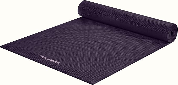 Retrospec Pismo Yoga Mat w/Nylon Strap for Men & Women - Non Slip Exercise Mat for Yoga, Pilates, Stretching, Floor & Fitness Workouts, .5mm Thick, Easy to Clean