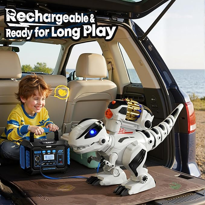 Ruko 8809 Remote Control Robot Dinosaur Toys for Kids, Large Rechargeable Jurassic Toys, STEM Programmable Interactive with Sound Effects, Birthday Gifts for Boys & Girls Age 3 4 5 6 7 8