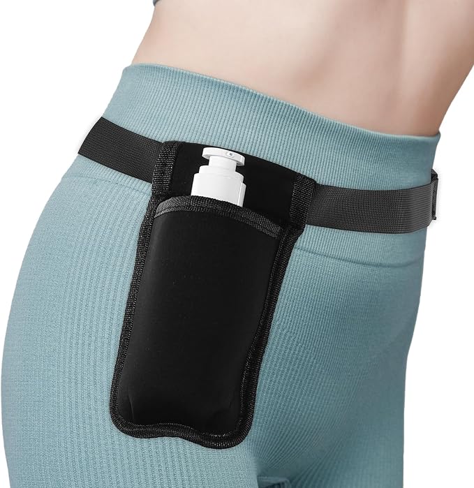 Massage Bottle Bag Professional Massage Waist Oil Case Adjustable Lotion Case Organizer Belt Comfortable Durable Therapist Essential Accessory (Black)